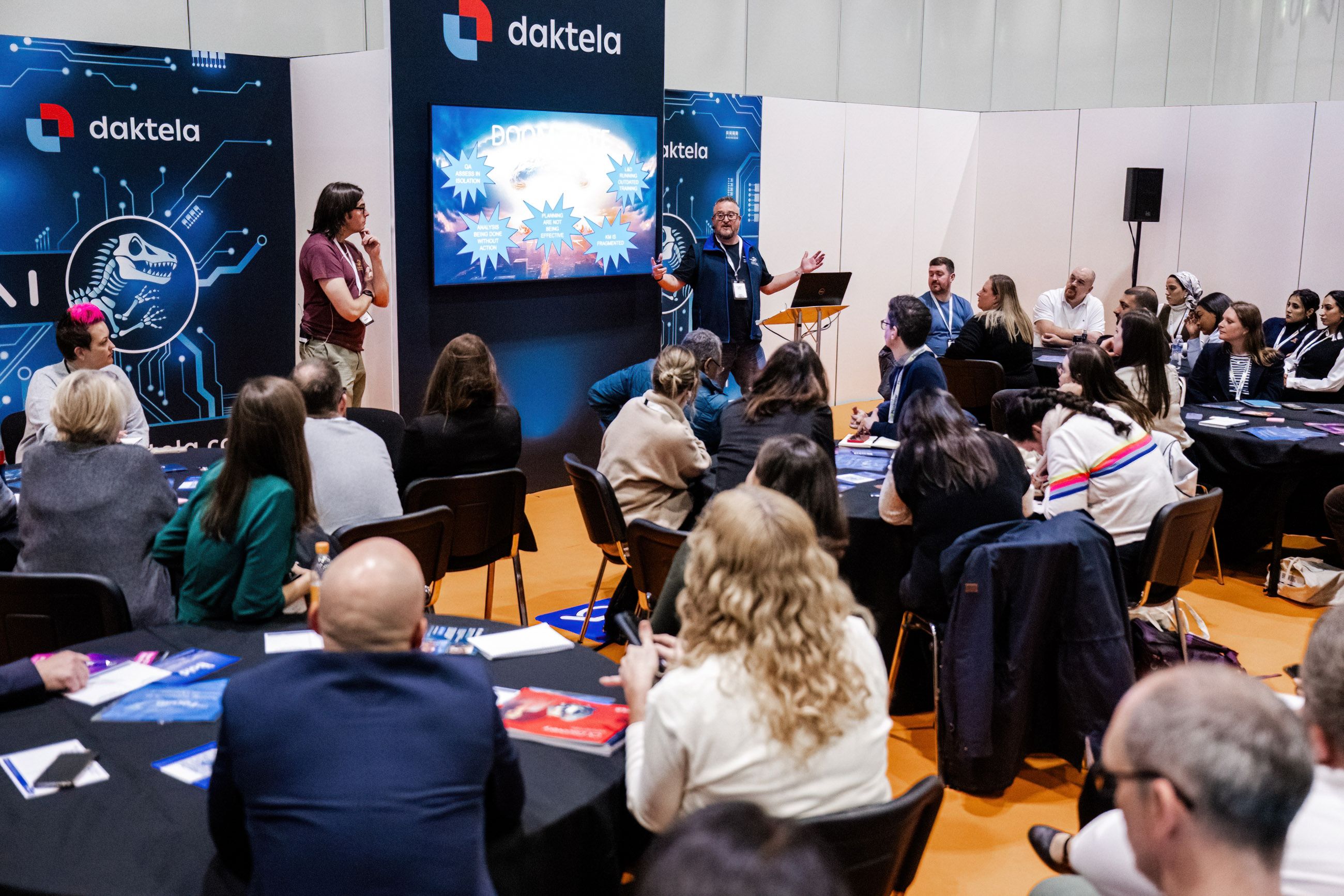 Engaging session at Daktela's booth during Call & Contact Centre Expo 2025.