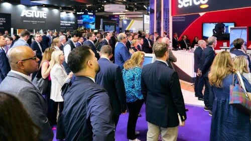 Attendees at DSEI Germany engaging presentations