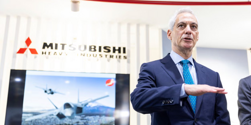Mitsubishi Heavy Industries showcasing advanced aerospace technology at DSEI Japan 2025.