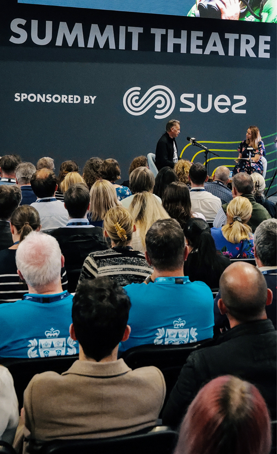 Engaging discussions at the Summit Theatre during the Environmental Services & Solutions Expo 2025.