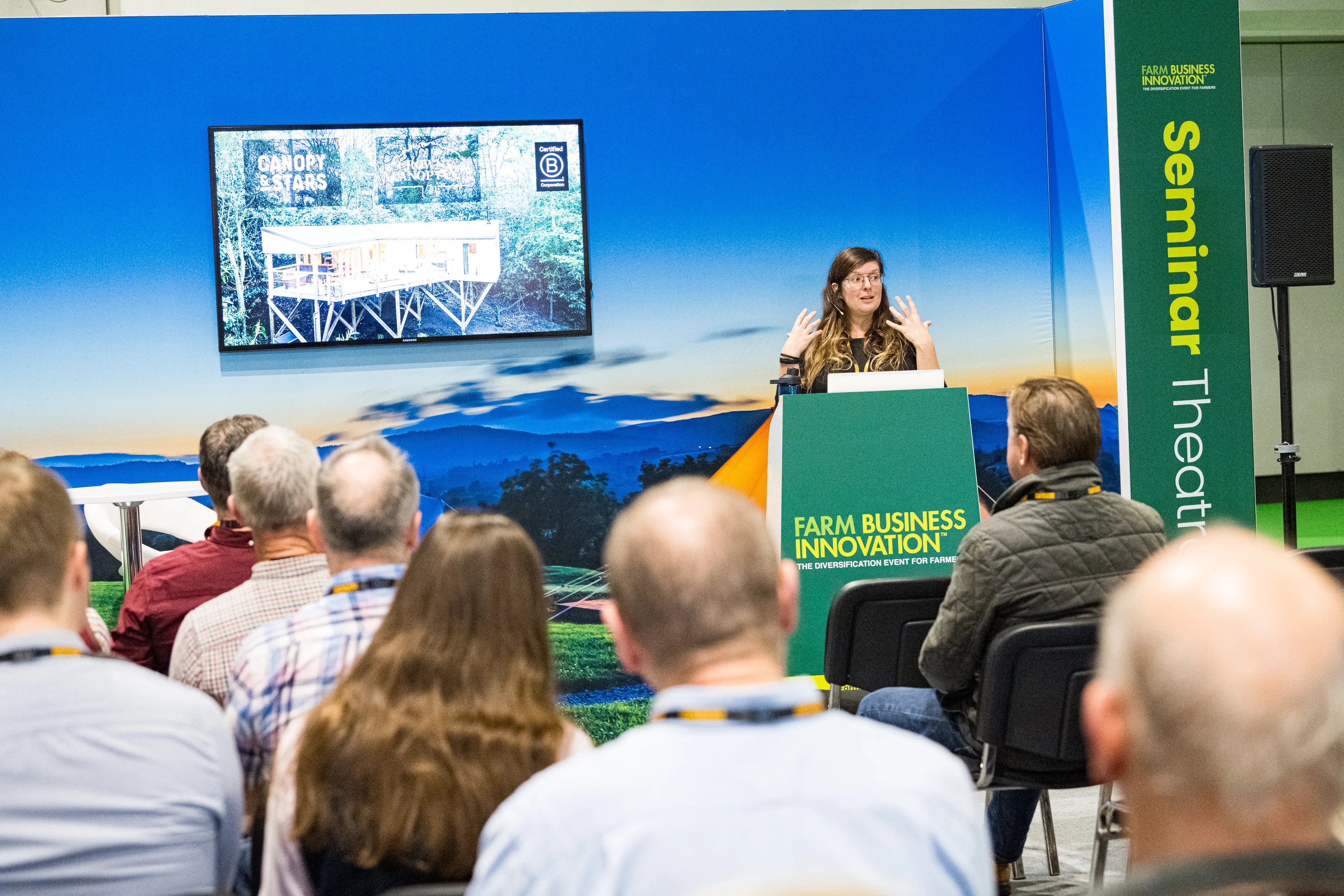 Engaging audience at the Farm Business Innovation 2025 event, exploring innovative farming solutions.