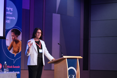 Speaker presenting at HR Minds Summit 2026.