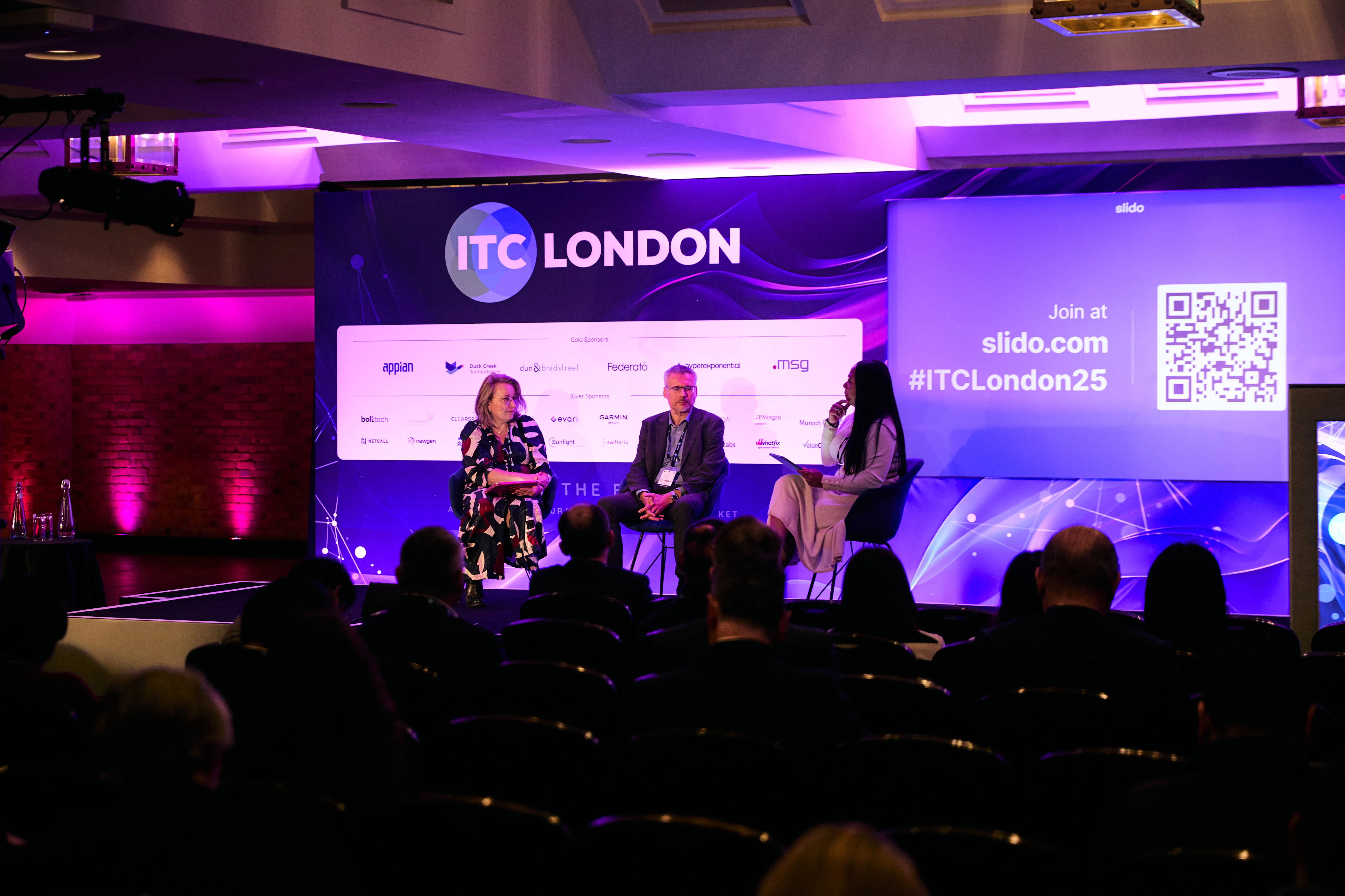 Panel discussion at ITC London 2026, highlighting insights on technology and innovation.