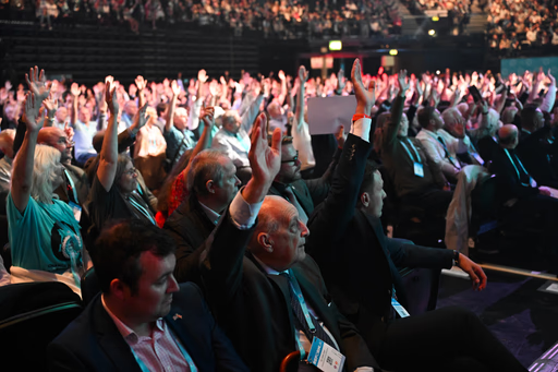Enthusiastic participation at the Reform UK National Conference 2025.
