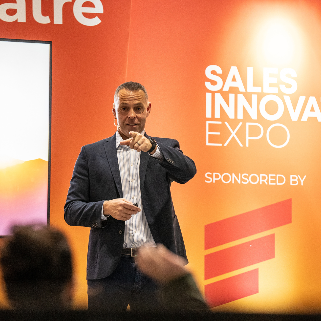 Energetic presentation at Sales Innovation Expo 2025.