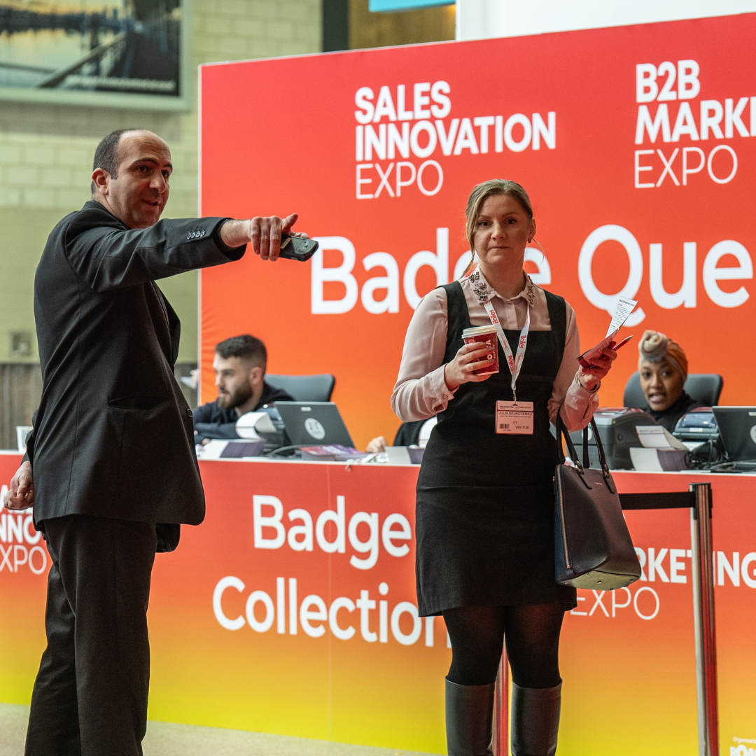 Attendees checking in at the Sales Innovation Expo 2025.