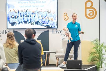 A captivating talk on first aid for families at The Baby Show NEC 2026.